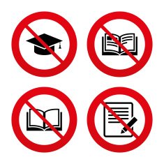 Pencil and open book signs Graduation cap icon N40