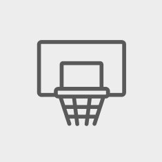 Basketball hoop thin line icon N3