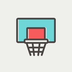 Basketball hoop thin line icon N5