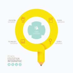 Modern infographics design pencil arrow options banner Vector i