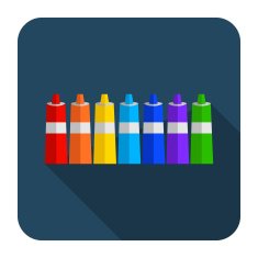 icon of paint in tubes flat design N2