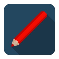 icon pencil long shadow flat design