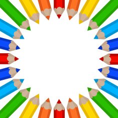 frame of colored pencils N3