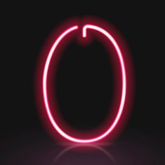3d red neon light number 0