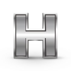 3d metal letter H N2