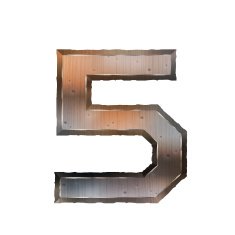 3d old grunge metal number 5