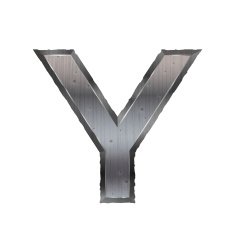 3d metal letter Y