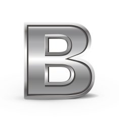 3d metal letter B N2