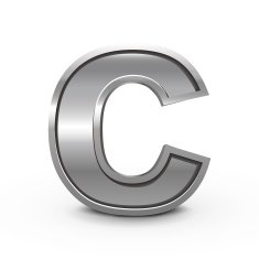 3d metal letter C N2