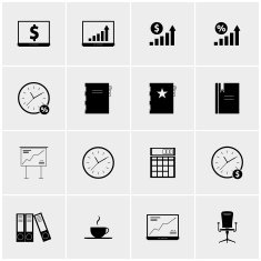 Black and white set of icons N3