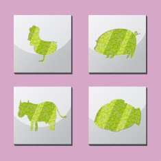 Animal Shape Frame Border Siluate Vector