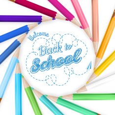 Frame with color pencils EPS 10 N3