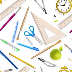 School supplies seamless pattern EPS 10