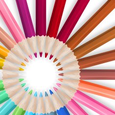 Frame with color pencils EPS 10 N4