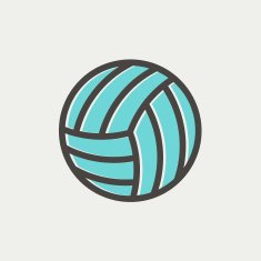 Volleyball ball thin line icon N4