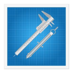 blueprint and ruler instruments N7