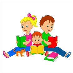 children girl and boys read the book N2