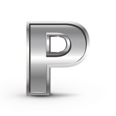 3d metal letter P N2