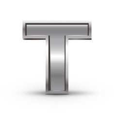 3d metal letter T N2