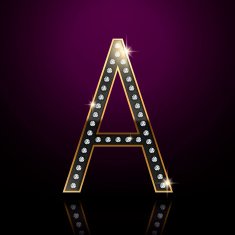 3d elegant diamond letter A