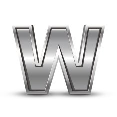 3d metal letter W