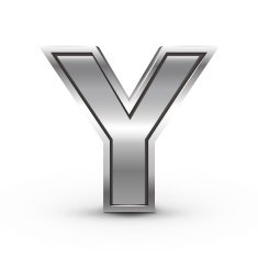 3d metal letter Y N2