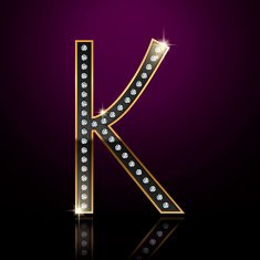3d elegant diamond letter K