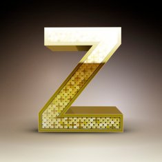 3d golden sequins letter Z