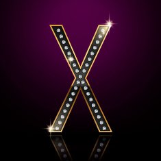 3d elegant diamond letter X