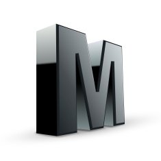 glossy black alphabet M N2