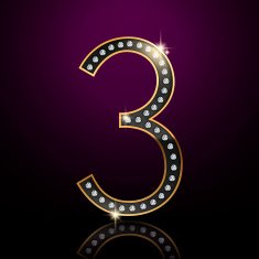 3d elegant diamond number 3