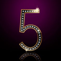 3d elegant diamond number 5