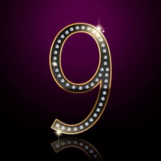 3d elegant diamond number 9 free image download