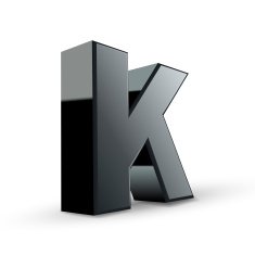 glossy black alphabet K N2