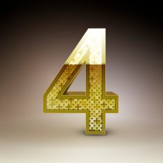 3d golden sequins number 4