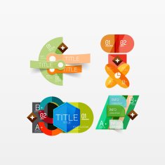 Set of modern geometric infographic web layouts