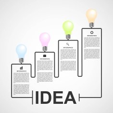 Creative 3D light bulb infographics design template N2