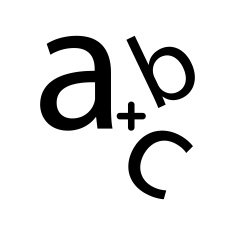 Alphabet letters a b and c symbol