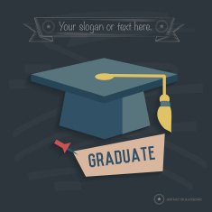 Graduate design on blackboard background design clean vector