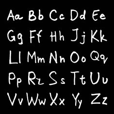 handwritten ABC alphabet with leaf N2