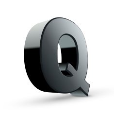 glossy black alphabet Q N2