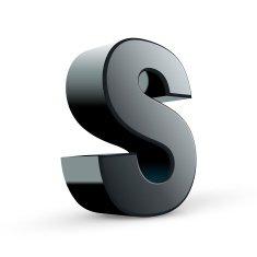 glossy black alphabet S N2