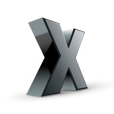 glossy black alphabet X N2