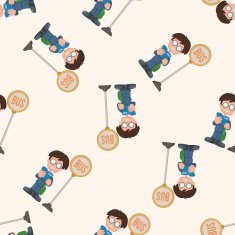 student cartoon seamless pattern background N6