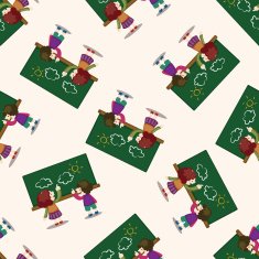 student cartoon seamless pattern background N8
