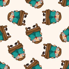 student cartoon seamless pattern background N14