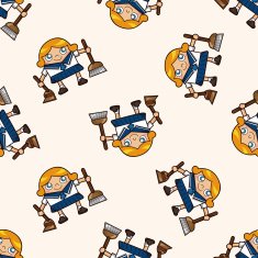student cartoon seamless pattern background N20