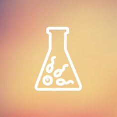 Chemical bottle with virus bacteria thin line icon N2