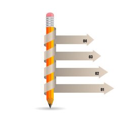 Pencil infographics vector illustration with shadow