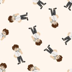 student cartoon seamless pattern background N25